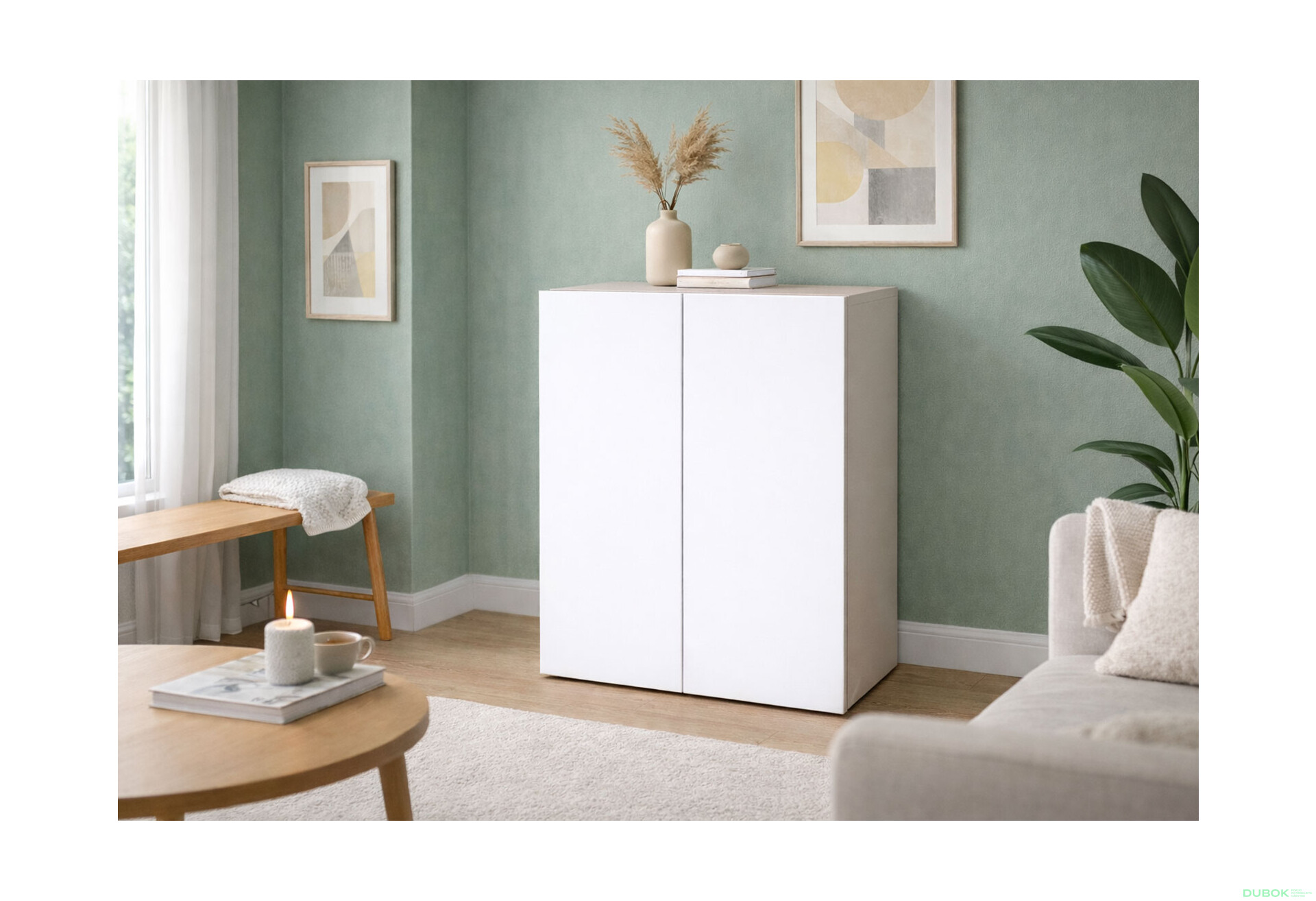 Fotografie 2 - Komoda 2D 80 cm kašmír / nymphaea alba Space