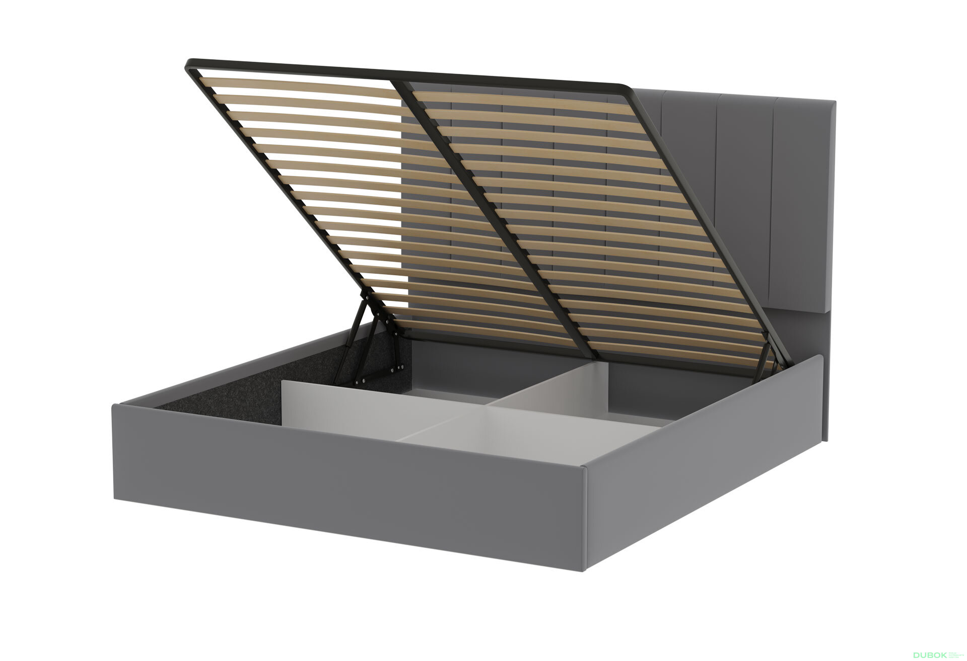 Fotografie 6 - Postel Diana 1.8 Světle šedá, s výklopným rámem