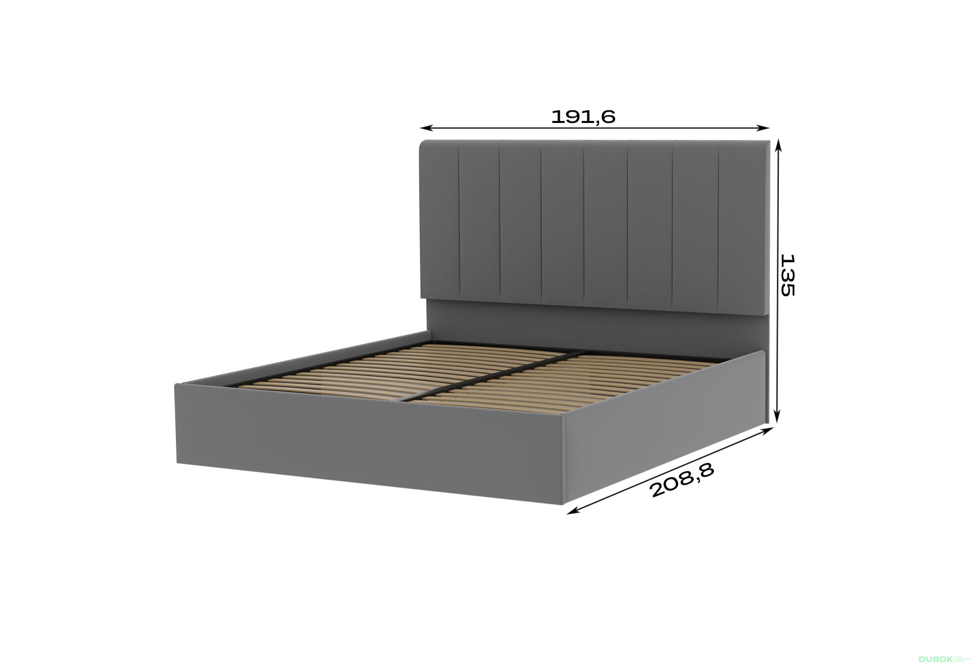 Fotografie 2 - Postel Diana 1.8 Světle šedá, s výklopným rámem