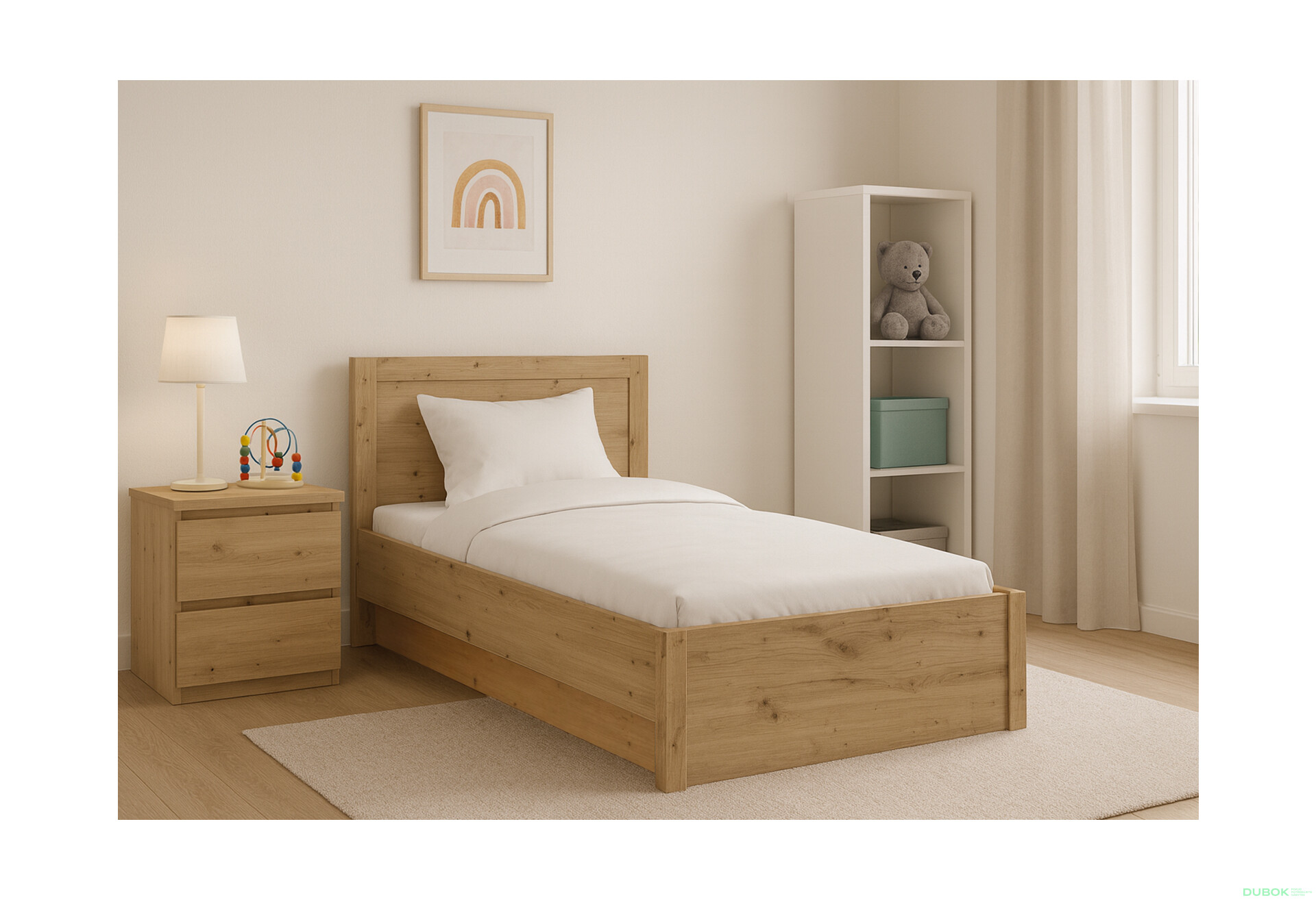 Fotografie 2 - Postel 120x200 s úložným prostorem dub artisan Ayson