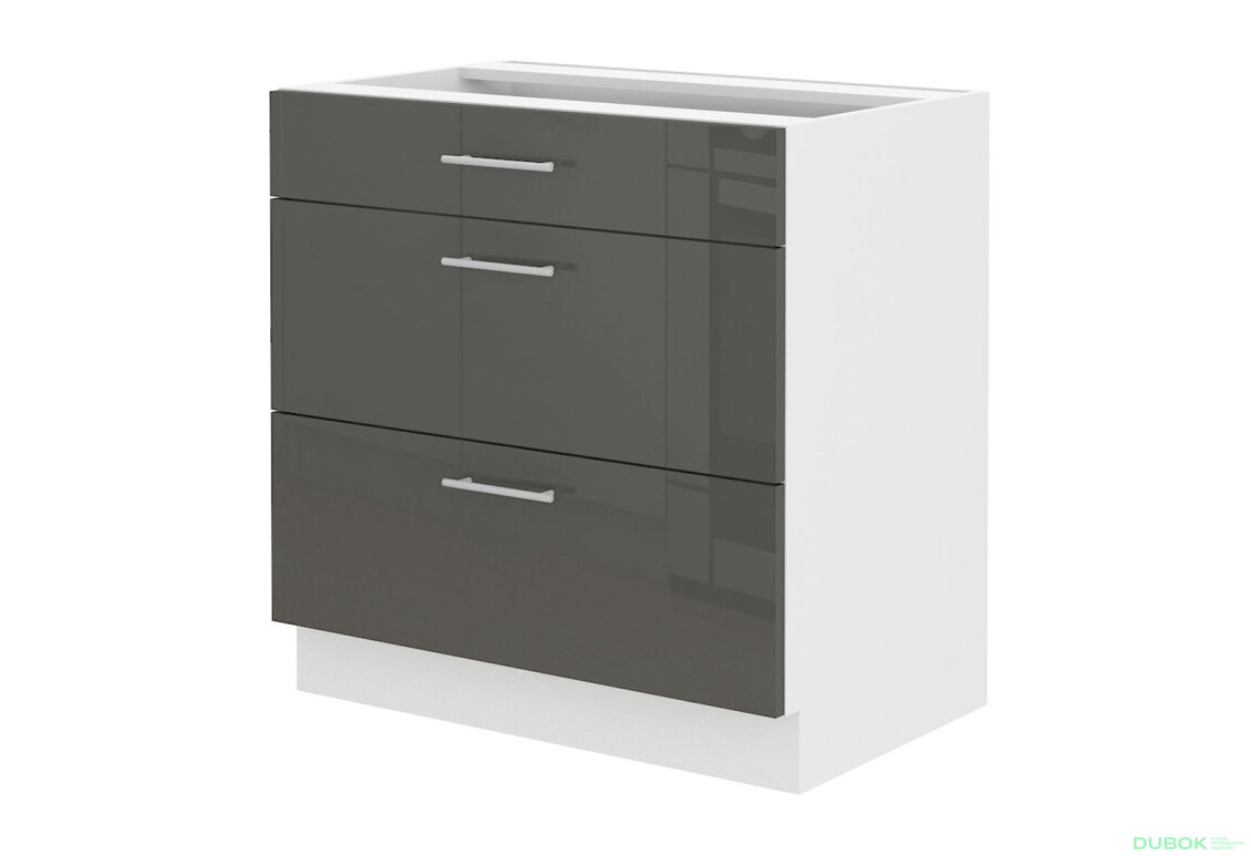 Obrázek 4803 - Kuchyňská sestava 3.0 m Lara bílý / šedý lesk
