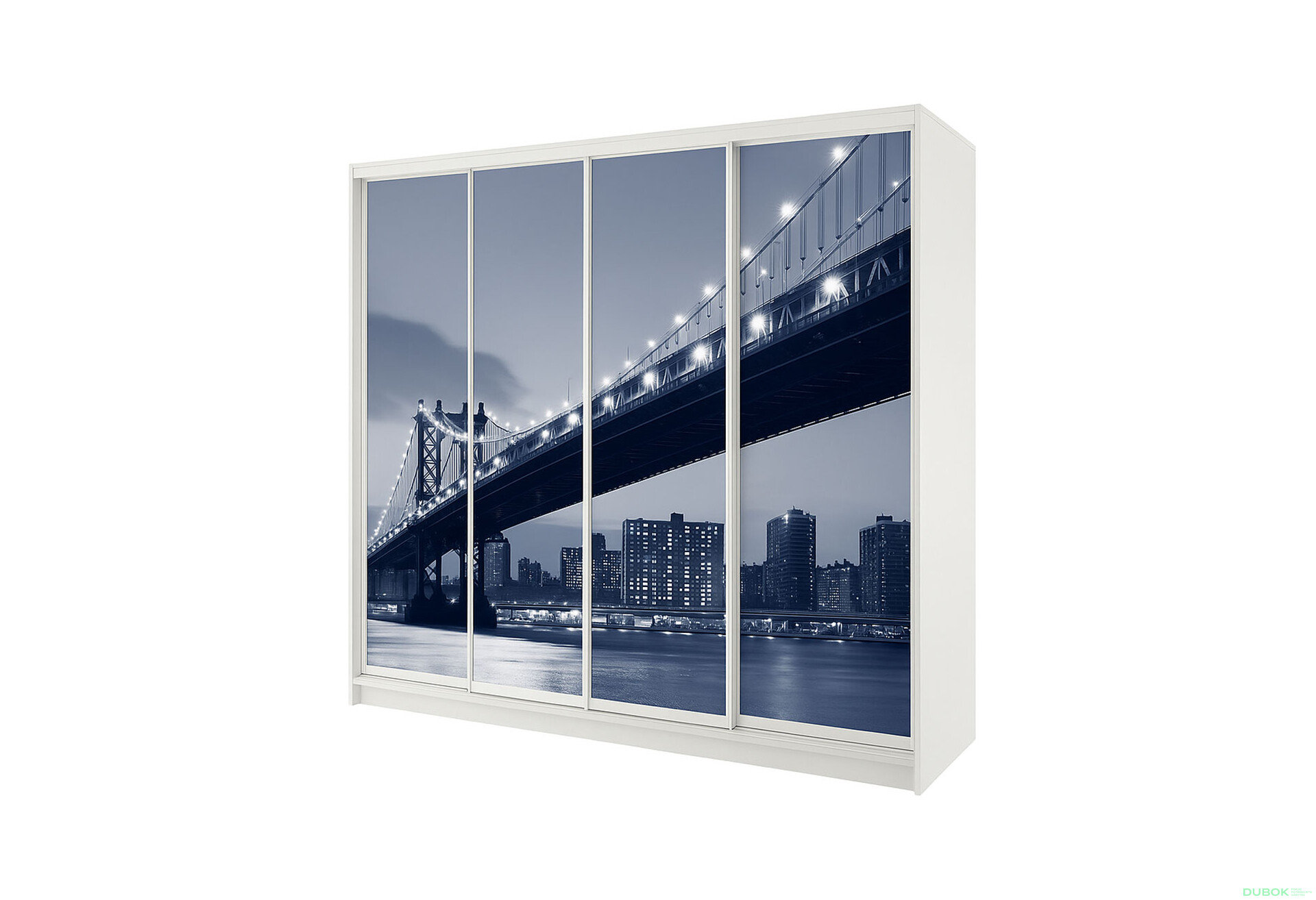 Fotografie 1 - Skříň Rim-Veneziano 4D 2,4 m bílá s fasádami fototisk F786L/SL/SR/R 