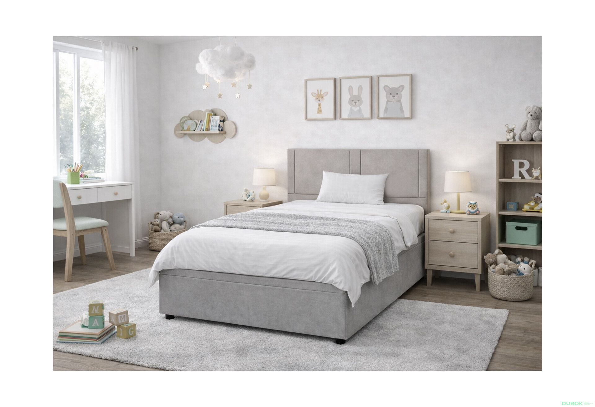 Fotografie 2 - Postel Fro Sol 120x200 s roštem, úložným prostorem Mono 246, šedá