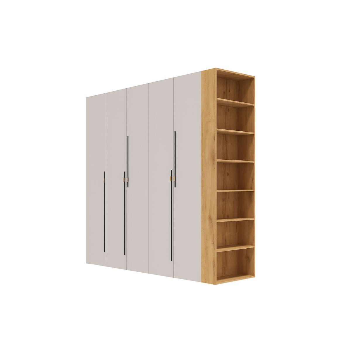 

Skříň 5D 220 cm dub appalačský / kašmír Space, Dub apalačský / kašmír