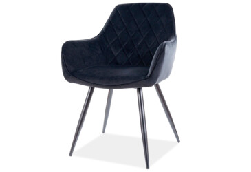 Židle Linea Velvet černý Bluvel 19, kov černá matná