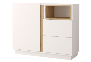 Komoda 120 Grey bílá, artisan / bílá Idczak meble