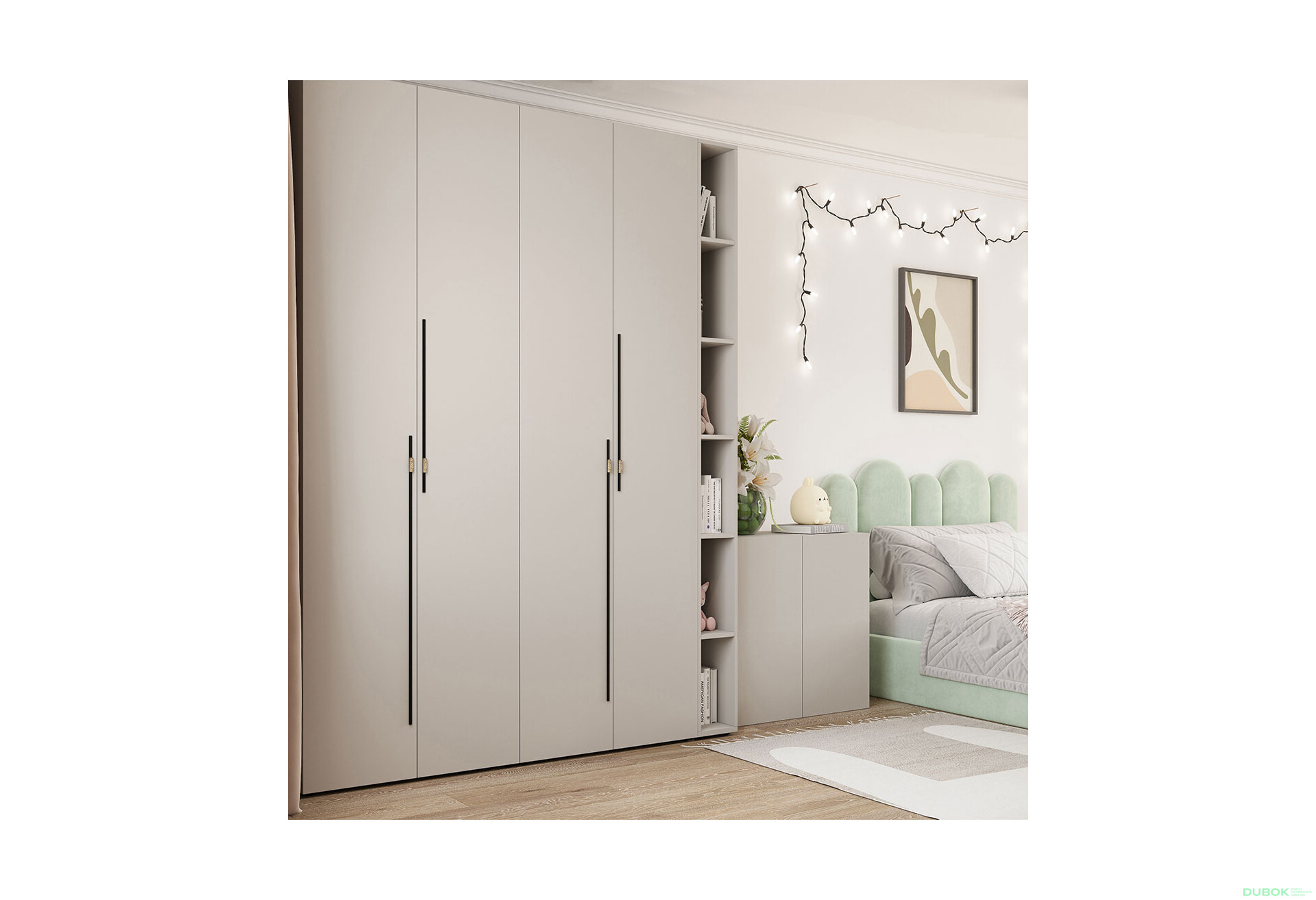 Fotografie 2 - Skříň 4D s policemi 180 cm kašmír Space