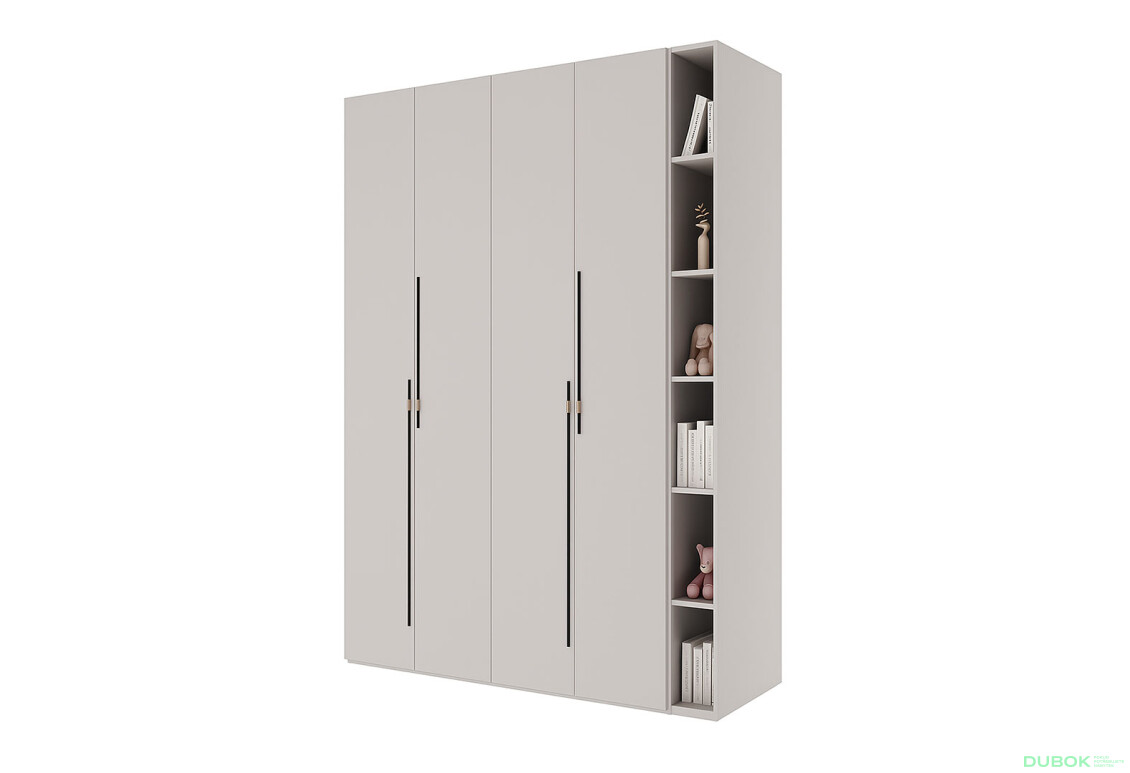 Fotografie 4 - Skříň 4D s policemi 180 cm kašmír Space