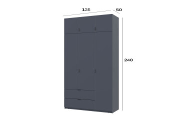 Skříň čtyřdveřová Lukas 135 cm grafit