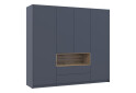 Skříň čtyřdveřová Dale 206x52x220 cm grafit / dub evoke - Fotografie 4 Fotografie 4 - Skříň čtyřdveřová Dale 206x52x220 cm grafit / dub evoke