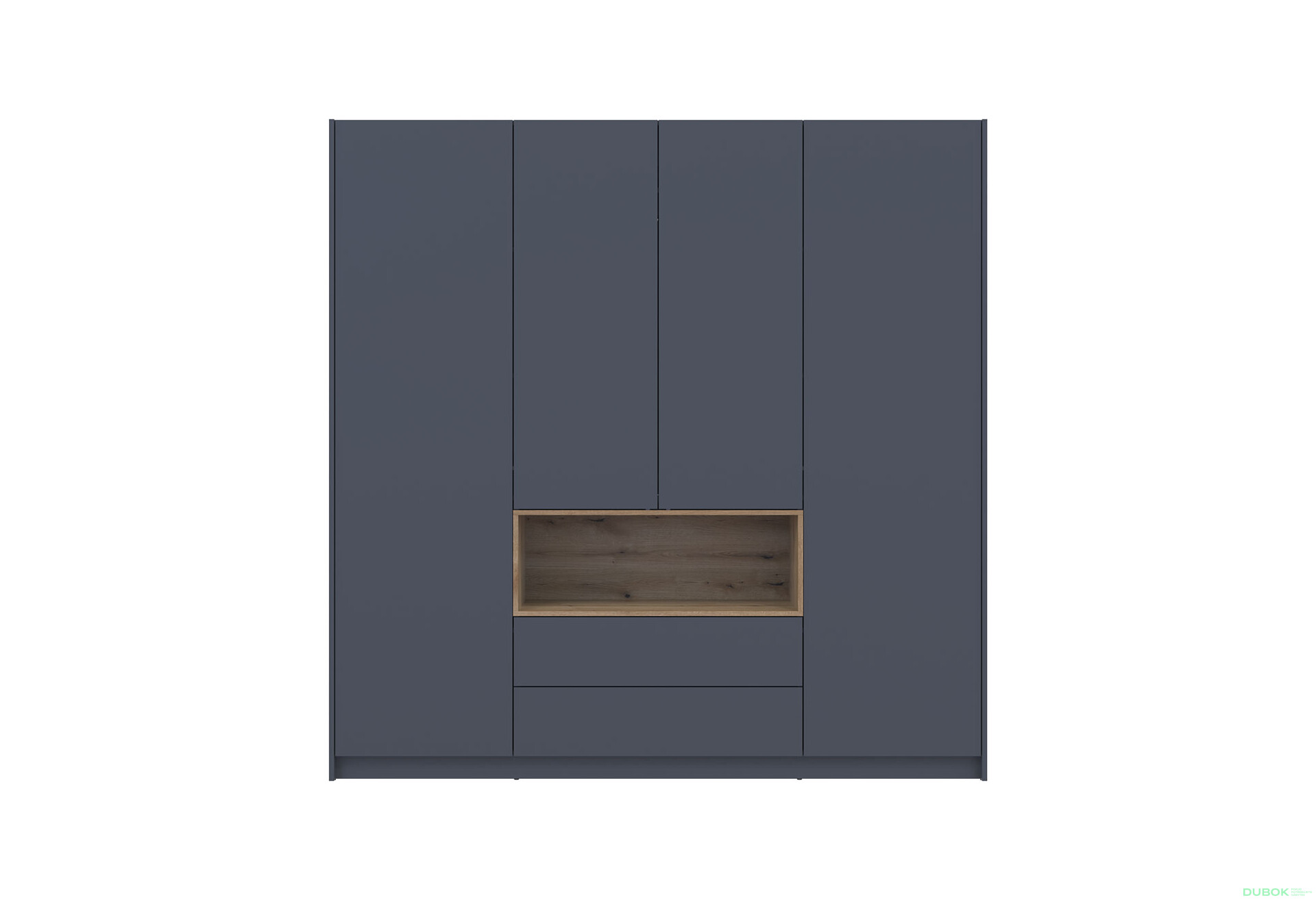 Skříň čtyřdveřová Dale 206x52x220 cm grafit / dub evoke - Fotografie 3 Fotografie 3 - Skříň čtyřdveřová Dale 206x52x220 cm grafit / dub evoke