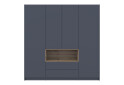 Skříň čtyřdveřová Dale 206x52x220 cm grafit / dub evoke - Fotografie 3 Fotografie 3 - Skříň čtyřdveřová Dale 206x52x220 cm grafit / dub evoke