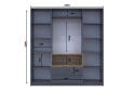 Skříň čtyřdveřová Dale 206x52x220 cm grafit / dub evoke - Fotografie 7 Fotografie 7 - Skříň čtyřdveřová Dale 206x52x220 cm grafit / dub evoke