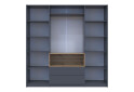 Skříň čtyřdveřová Dale 206x52x220 cm grafit / dub evoke - Fotografie 5 Fotografie 5 - Skříň čtyřdveřová Dale 206x52x220 cm grafit / dub evoke