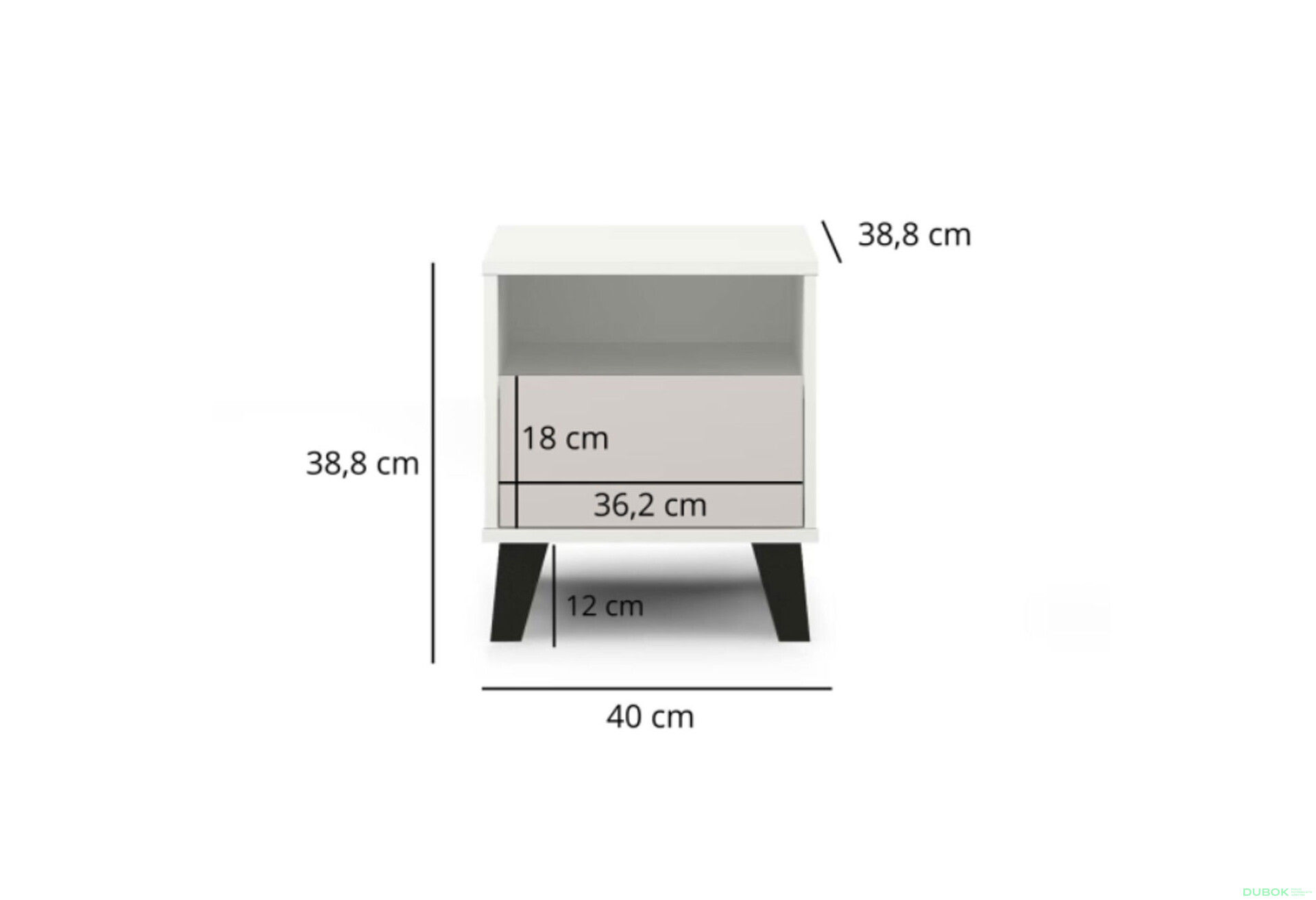 Fotografie 7 - Noční stolek Borg 1s bílý / kašmír