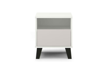 Noční stolek Borg 1s bílý / kašmír