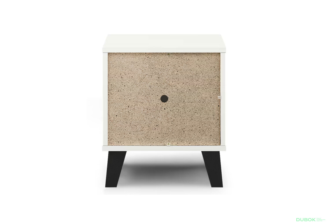 Fotografie 6 - Noční stolek Borg 1s bílý / kašmír