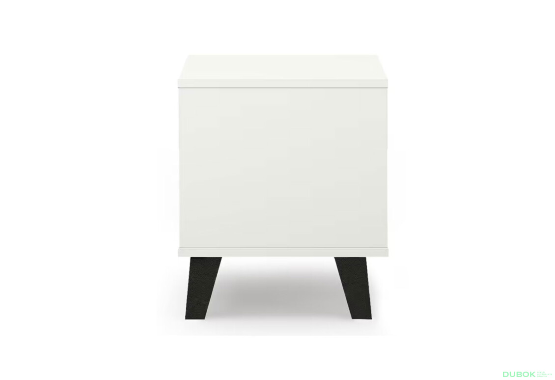 Fotografie 5 - Noční stolek Borg 1s bílý / kašmír
