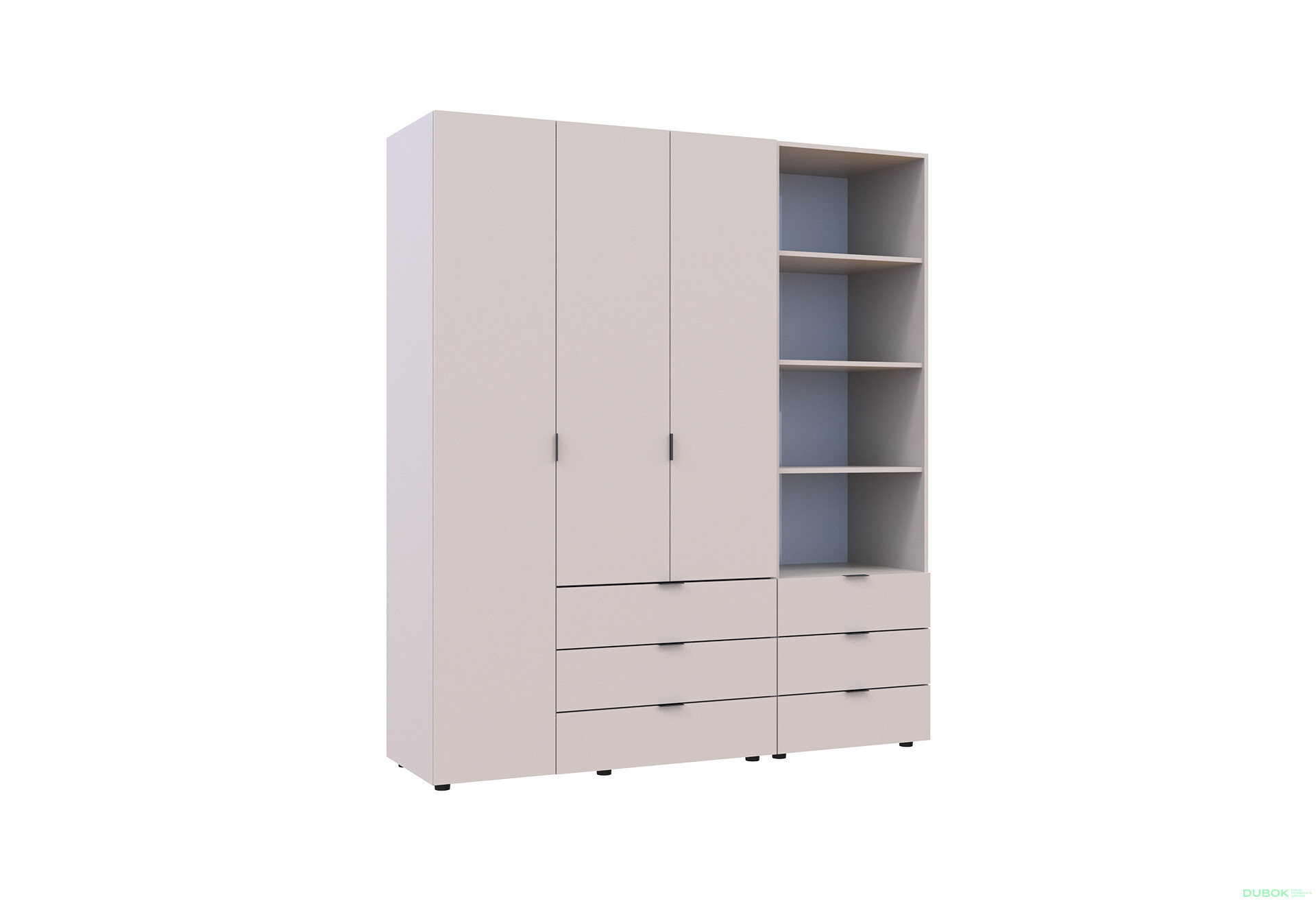 Skříň 3D s regálem se zásuvkami Gelar 176.2 cm kašemír - Fotografie 4 Fotografie 4 - Skříň 3D s regálem se zásuvkami Gelar 176.2 cm kašemír