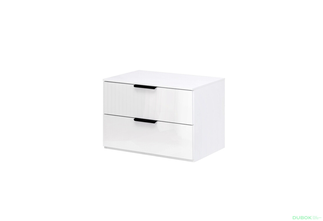 Noční stolek 2šx bílý lesk Mila