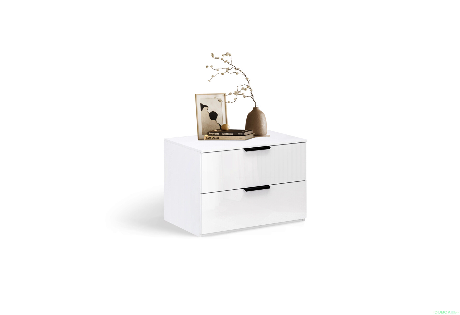 Fotografie 2 - Noční stolek 2šx bílý lesk Mila