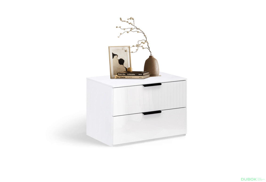 Fotografie 2 - Noční stolek 2šx bílý lesk Mila