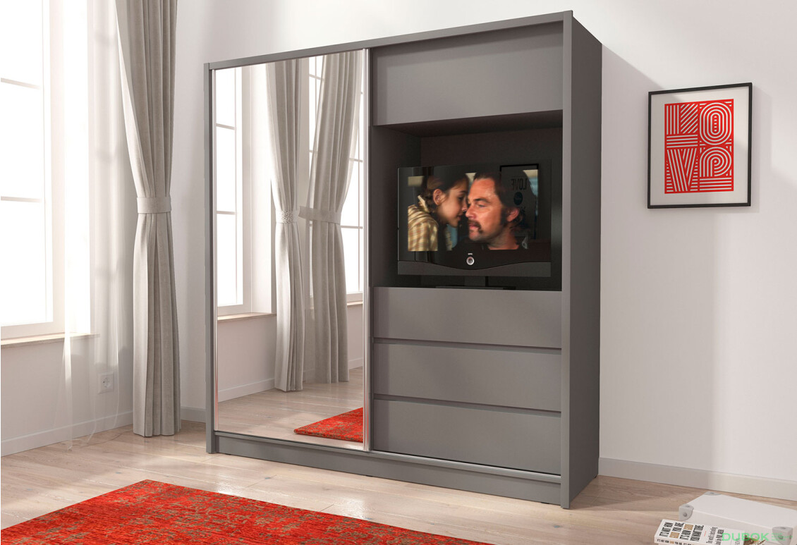 Skříň TV 200 se zrcadlem grafit
