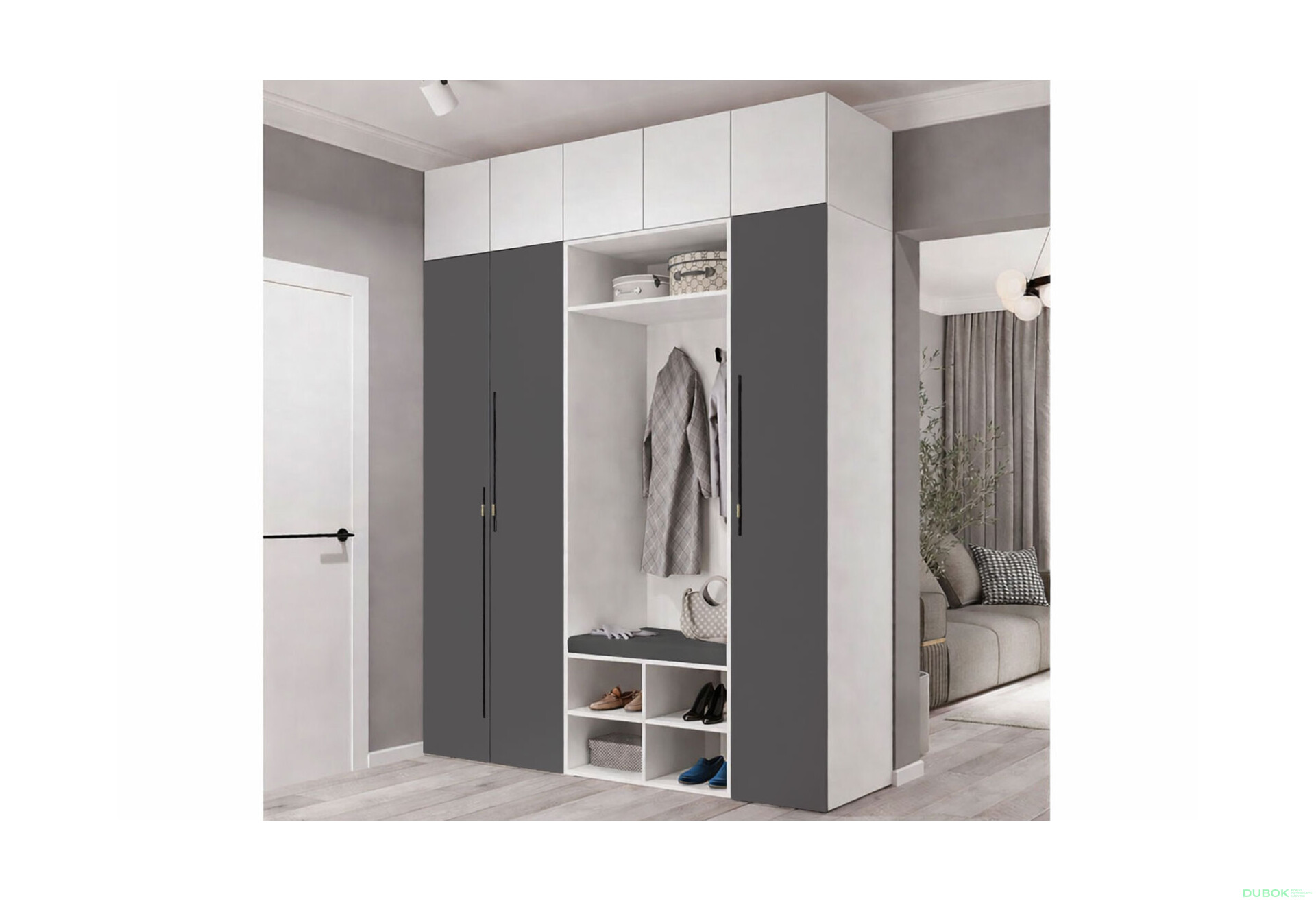 Fotografie 1 - Předsíň 200 cm nymphaea alba / nymphaea alba, grafit Space