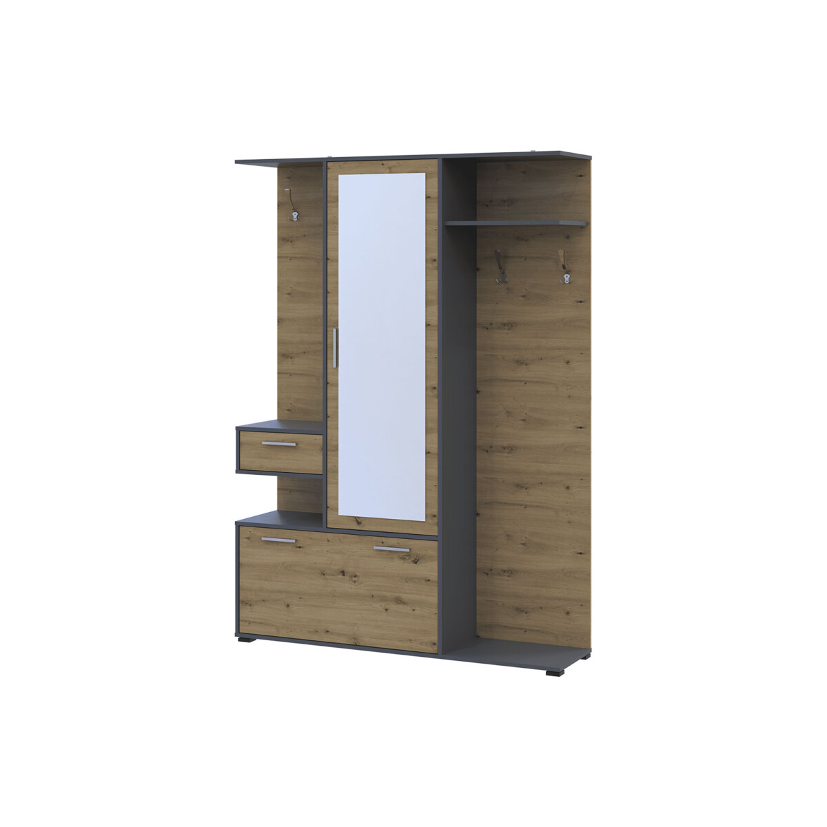 

Předsíňová sestava Finch 145 cm Grafit / Dub artisan