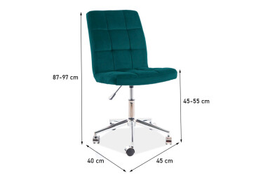Otočné křeslo Q-020 Velvet, zelený Bluvel 78