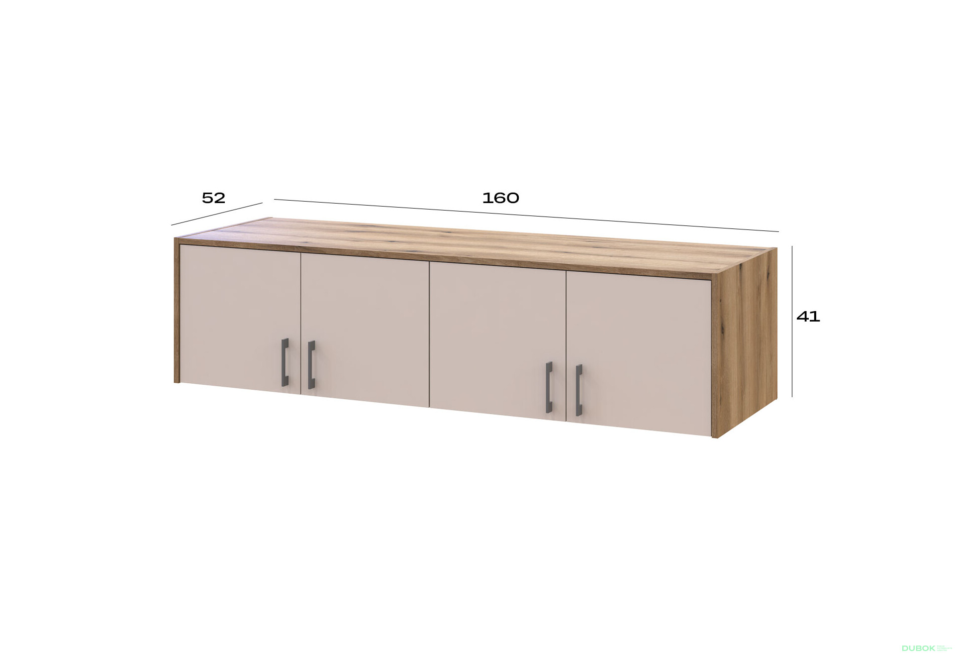Nástavba Rondi 4 dřevotříska 160x52x41 dub artisan / kašmír - Fotografie 7 Fotografie 7 - Nástavba Rondi 4 dřevotříska 160x52x41 dub artisan / kašmír