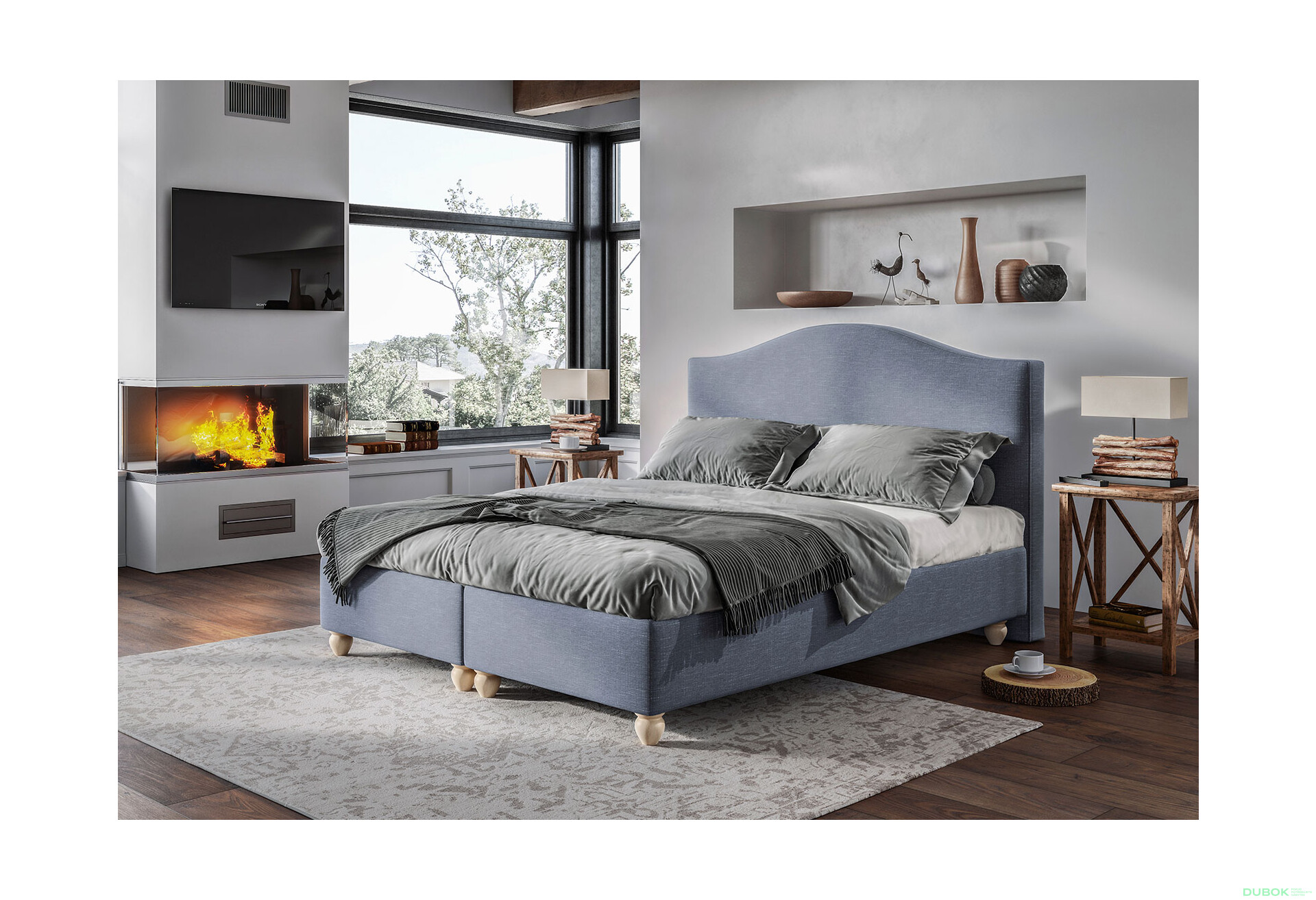 Fotografie 3 - Postel Clara 180x200 Castel 74 Davis D10 Buk s roštem, úložným prostorem
