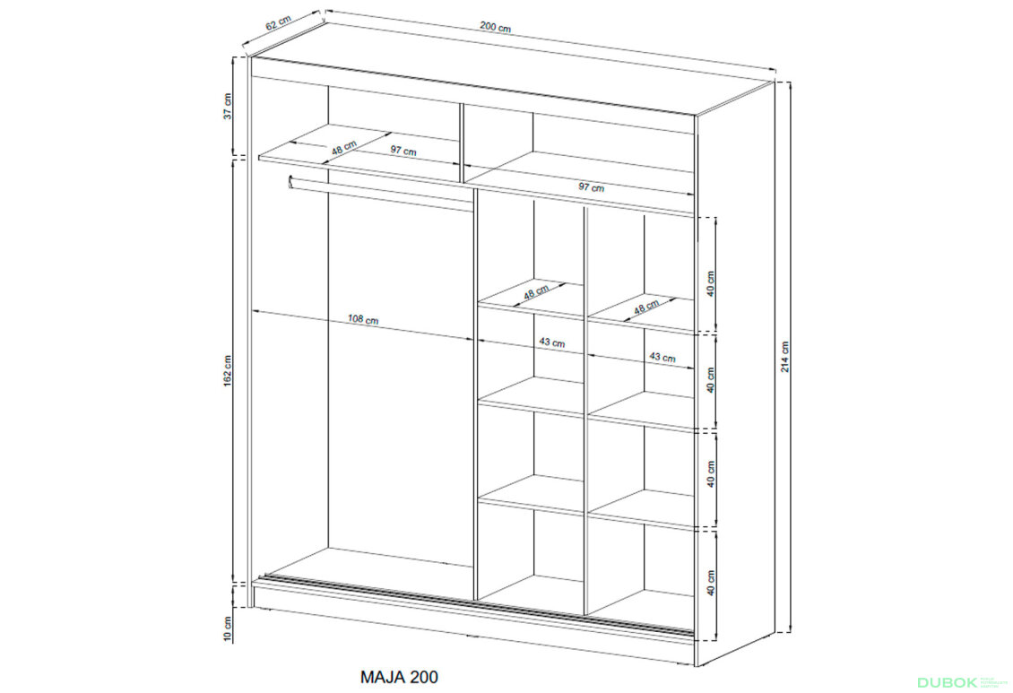Fotografie 5 - Skříň Maja III 200 dub sonoma