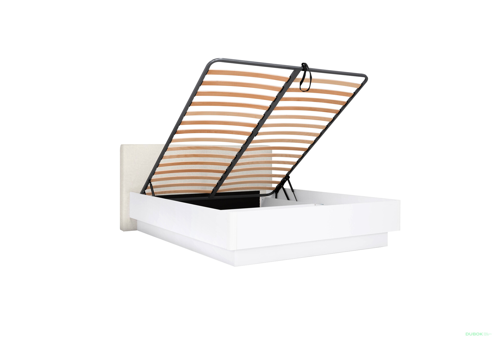 Fotografie 2 - Postel 180 výklopná s roštem, bílý lesk Mila