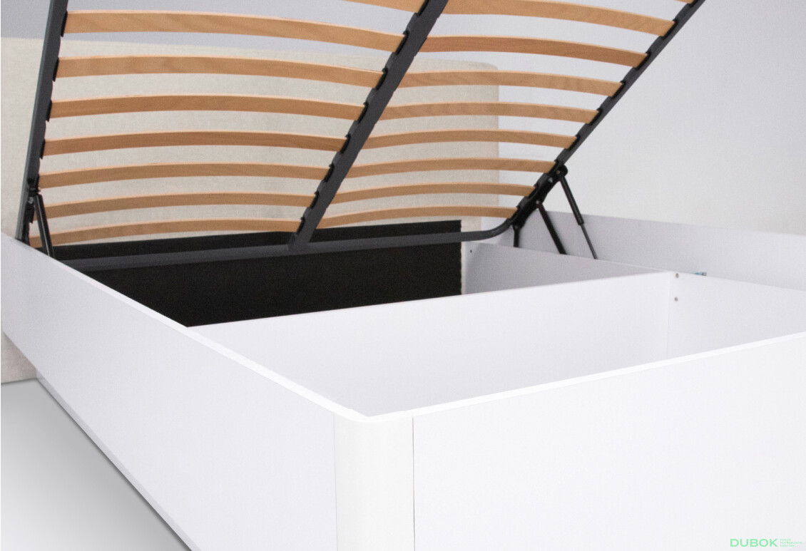 Fotografie 3 - Postel 180 výklopná s roštem, bílý lesk Mila