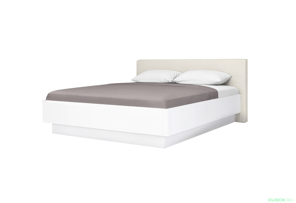 Postel 180 výklopná s roštem, bílý lesk Mila