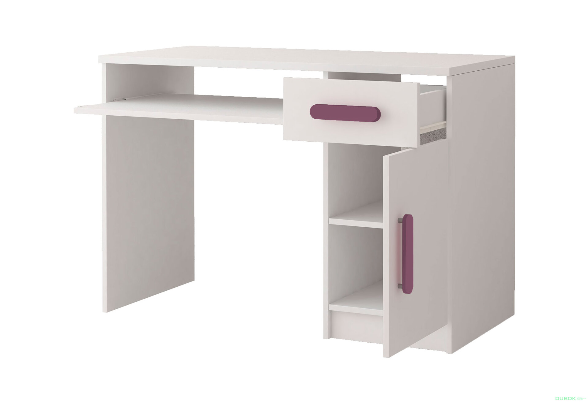 Fotografie 2 - Psací stůl Smyk bílá, úchytky vřes Idczak meble