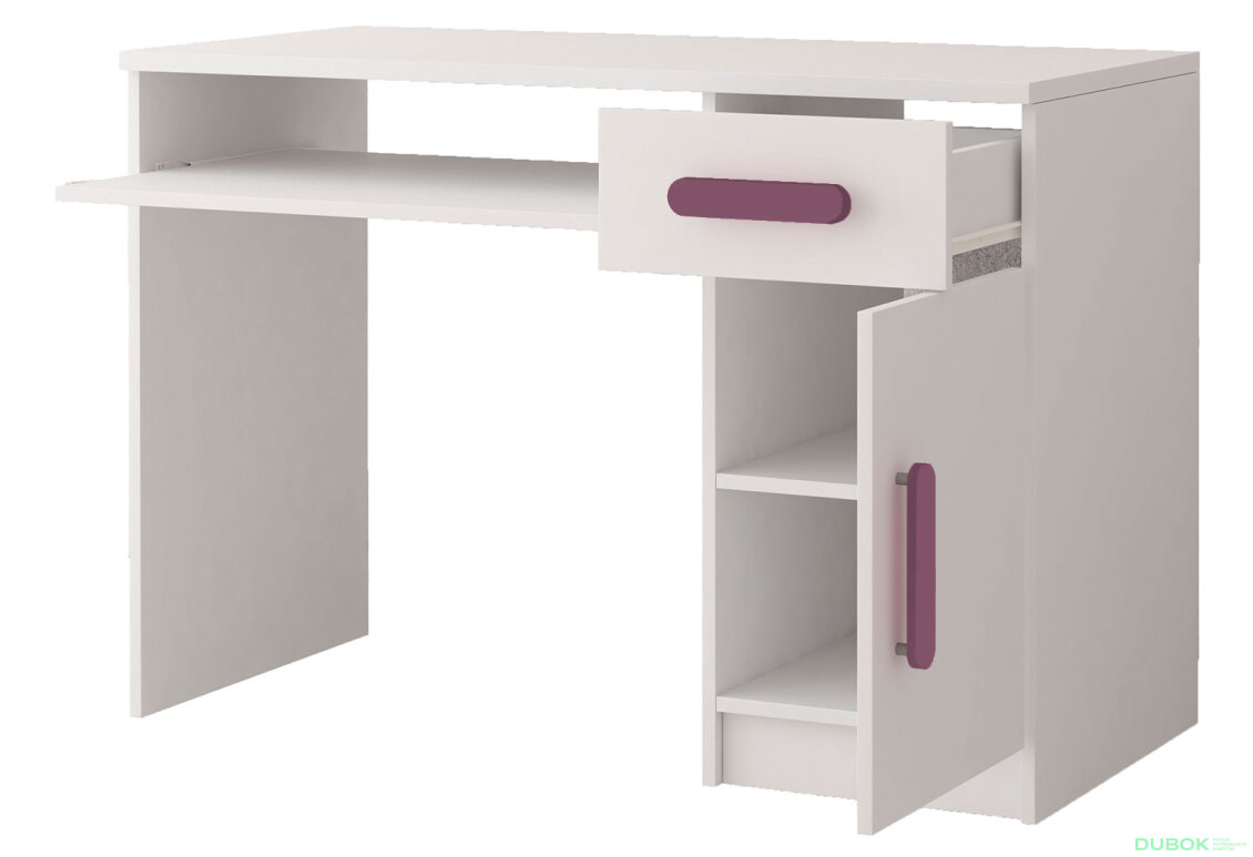 Fotografie 2 - Psací stůl Smyk bílá, úchytky vřes Idczak meble