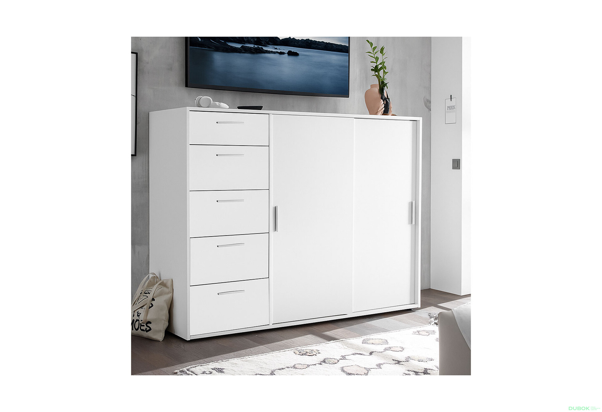 Fotografie 2 - Komoda 2dv 5šx (Bílá) Case