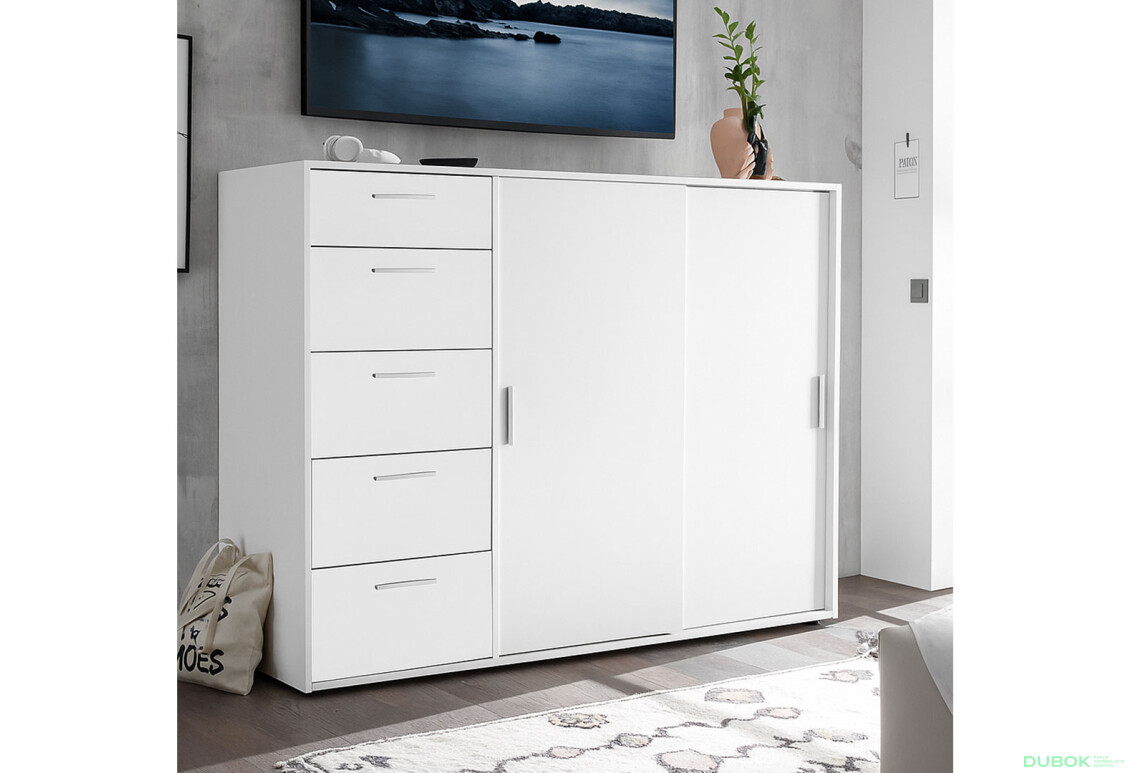 Fotografie 2 - Komoda 2dv 5šx (Bílá) Case