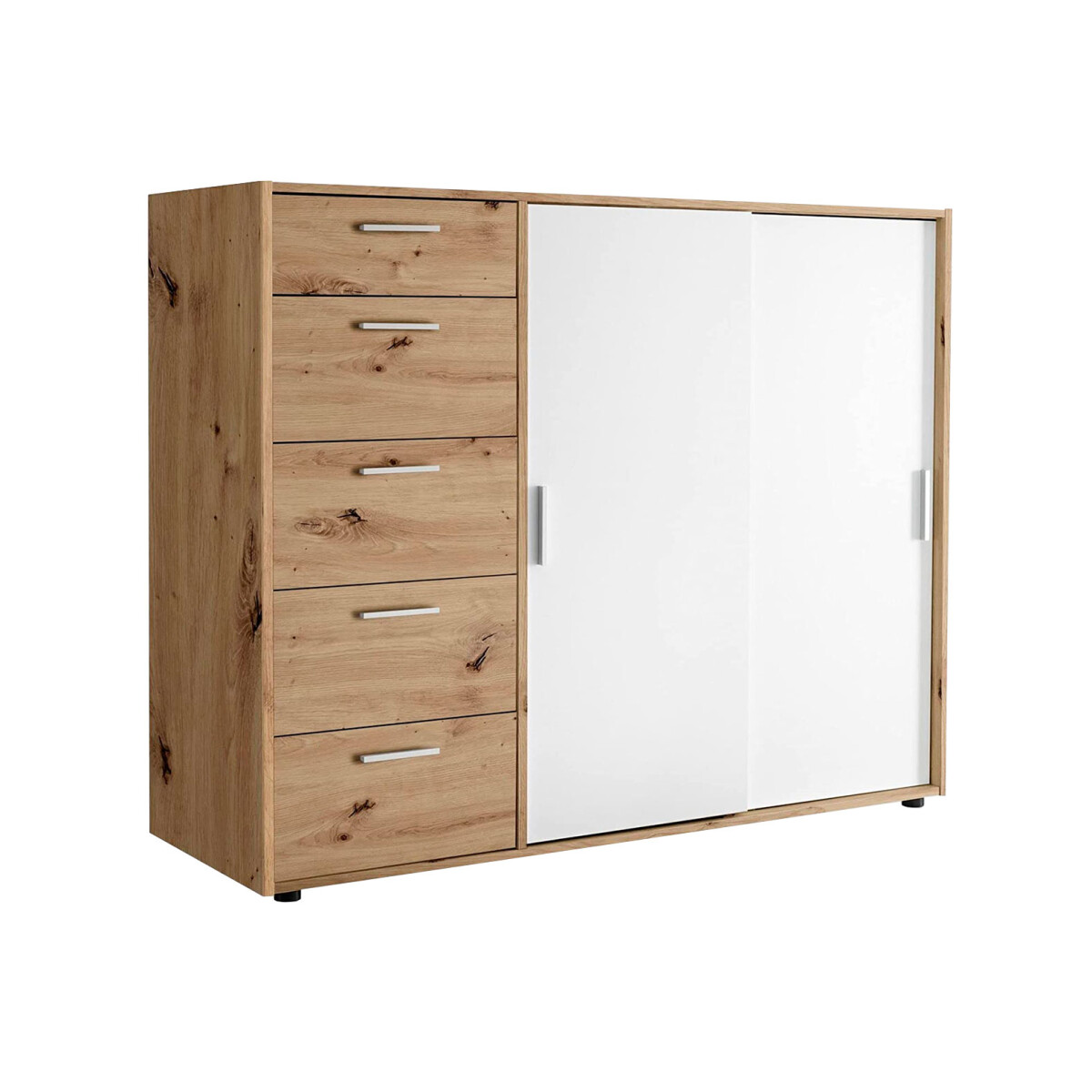 

Komoda Case 2dv 5šx (Bílá / Dub artisan)