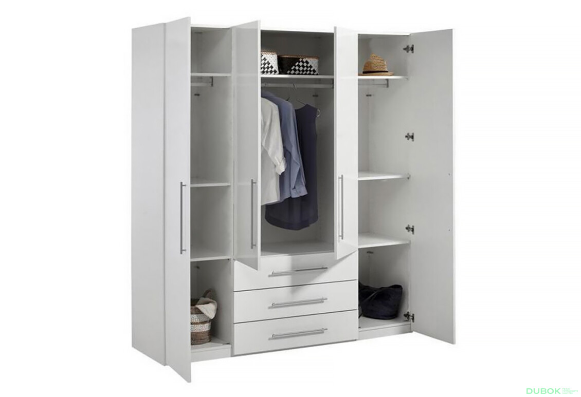 Fotografie 2 - Skříň Magnum 4D 3Š bílý lesk