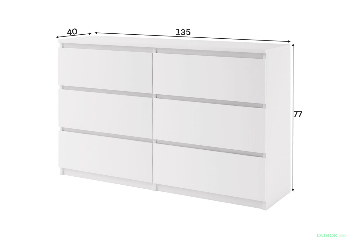 Fotografie 4 - Komoda Agnes 6šed bílá