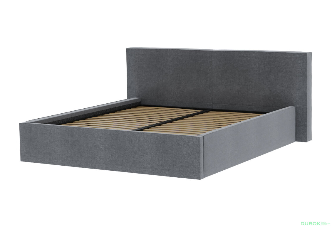 Fotografie 3 - Měkká postel 1,6 Duo s výklopným rámem, grafitová mikrovlákno