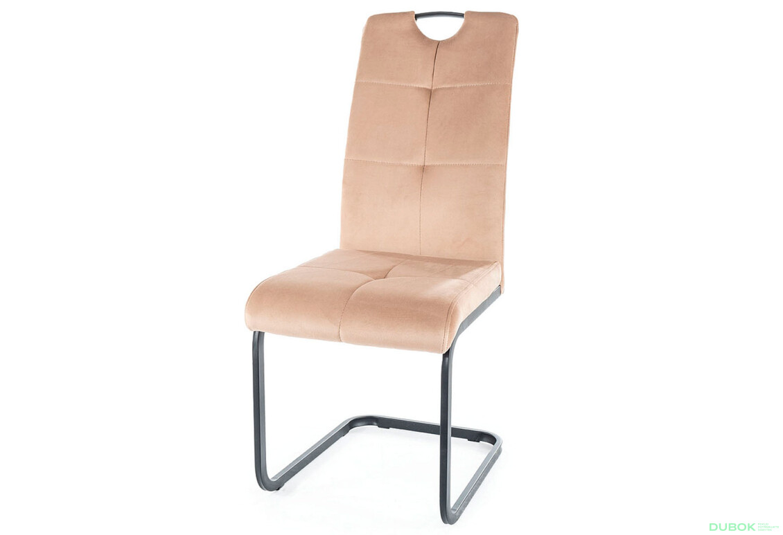 Židle Axo Velvet béžový Bluvel 28, matná černá kov