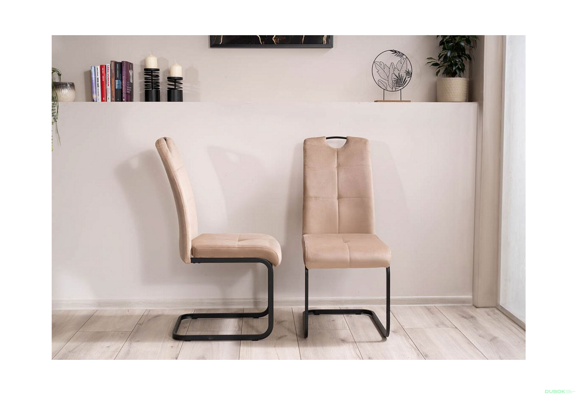 Fotografie 6 - Židle Axo Velvet béžový Bluvel 28, matná černá kov