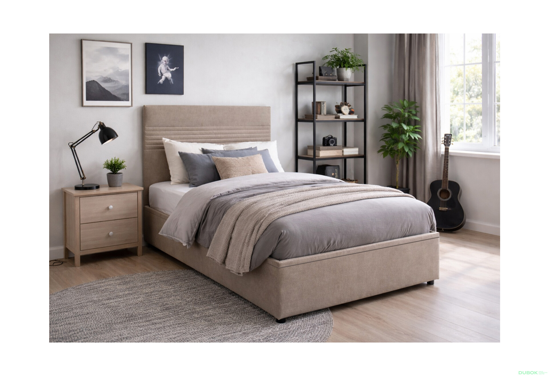 Fotografie 2 - Postel Fro Line 120x200 s roštem, úložným prostorem Mono 233, béž