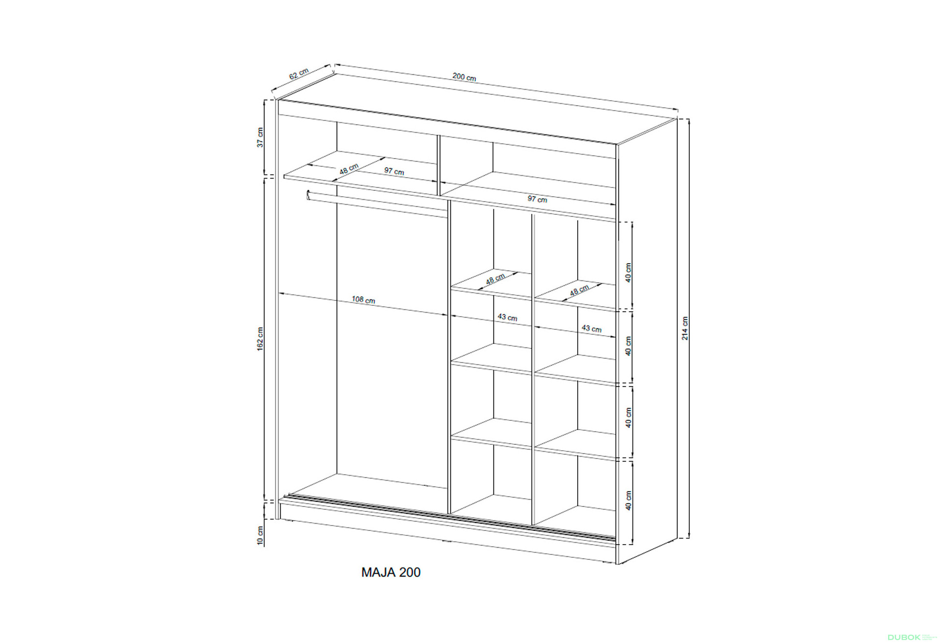 Skříň Maja ALU 200 grafit - Fotografie 2 Fotografie 2 - Skříň Maja ALU 200 grafit