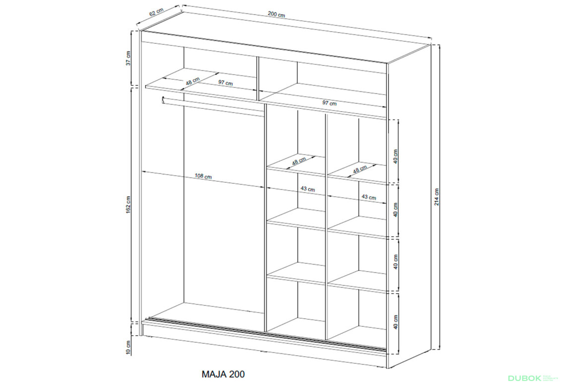Skříň Maja ALU 200 grafit - Fotografie 2 Fotografie 2 - Skříň Maja ALU 200 grafit