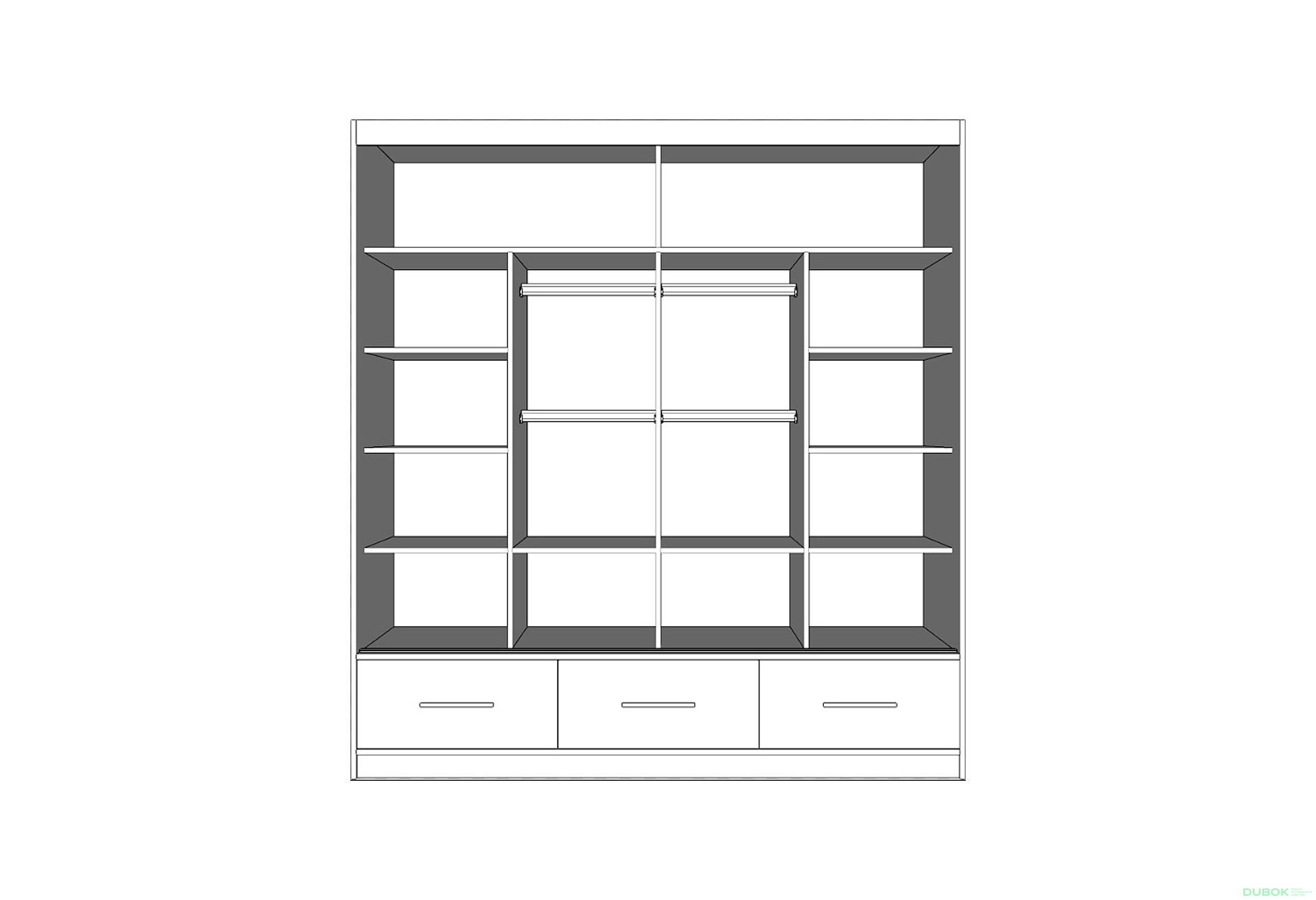 Fotografie 3 - Skříň Florence 2D 200 bílý mat
